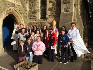 Confirmation candidates with Bishop Martyn