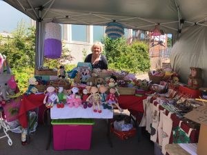 Karen Wentworth with her Fairtrade toy stall