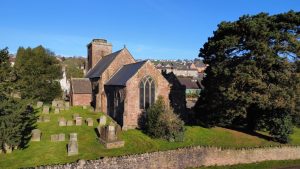 St Ethelbert's Church from the rear on a sunny day showing the churchward